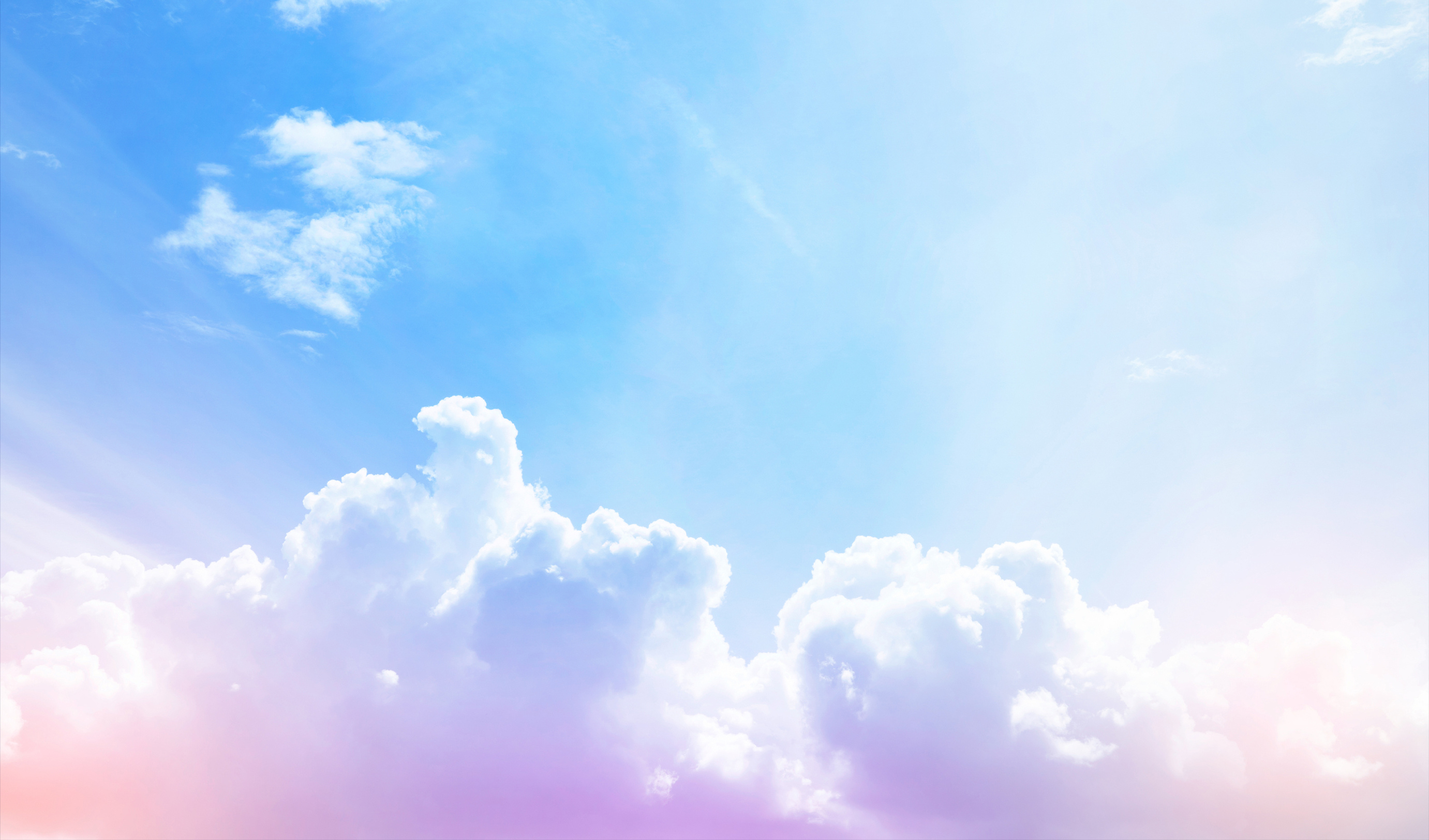Colourful Sky with Soft Clouds with Pastel Colour in Blue, Puple